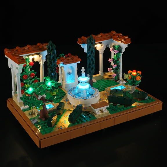 QC Ltbrcik Led Light Kit Lighting Set Compatible With The Lego Fountain Garden Creator Expert Series 10359 Building Blocks Without Lego Set