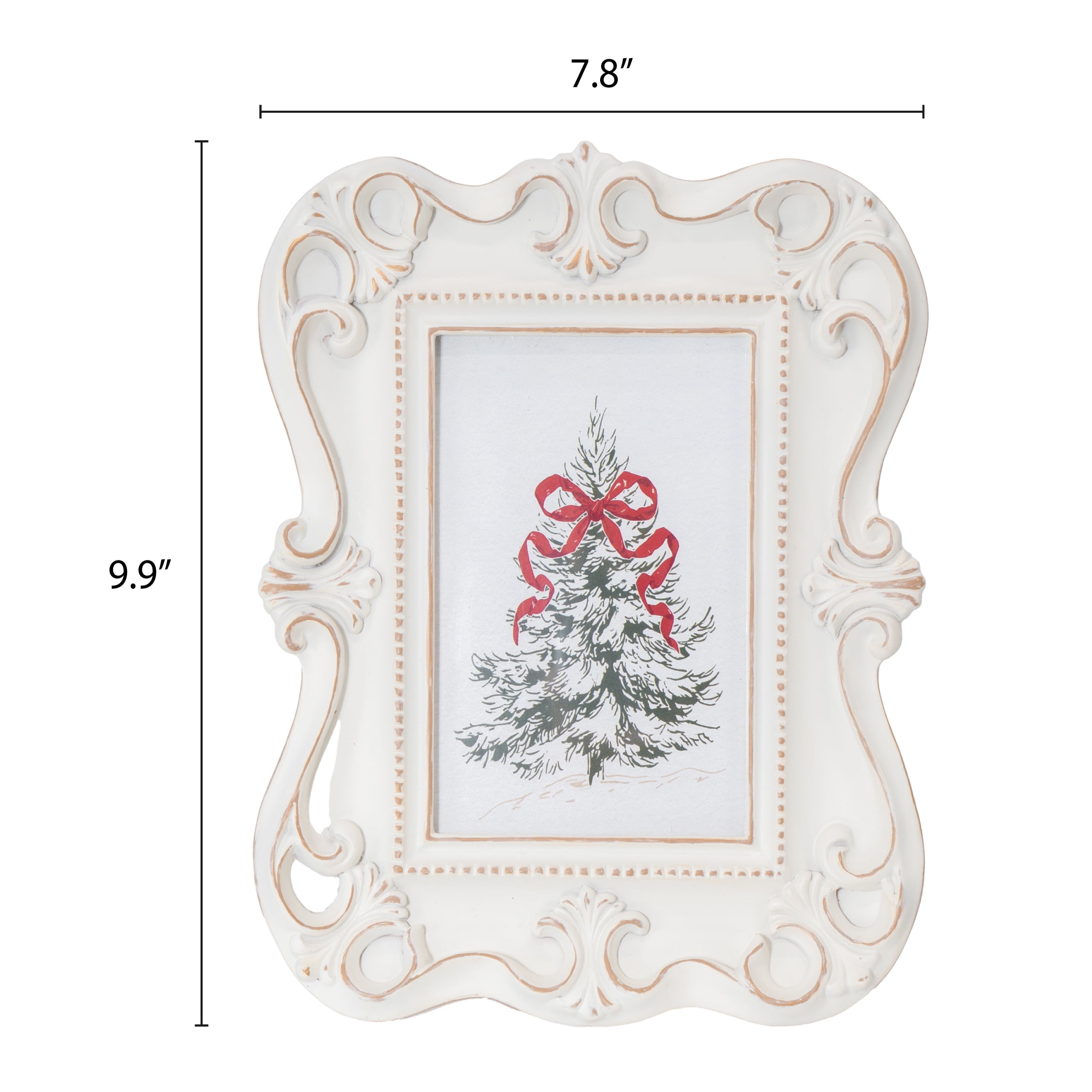 My Texas House Tree Print in Frame Christmas Decoration, Multicolor, 9.8"