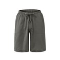 thumbnail image 3 of DYMADE Men Chino Style Classic Beach Style Linen Solid Pantaloons Shorts, 3 of 5