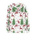 thumbnail image 4 of Renewold Stylish Jackets for Women Casual Zippered Hoodie Size 2XL Christmas Trees Reindeer Coat Tracksuit Cool Long-Sleeve Daily Sweatshirt Hoody Clothing, 4 of 6