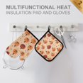 thumbnail image 4 of Yayeee Oven Mitts and Pot Holder Set of 2 Heat Resistant Kitchen Gloves Baking Hot Pad, Colorful Halloween Pumpkin Pattern, 4 of 5