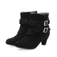 thumbnail image 2 of NECHOLOGY Botas Mujer Adulto Femenino Zapatos Botines de mujer Botas de otoño e invierno para mujer, botas con hebilla de cinturón, zapatos de mujer (Black, 6.5), 2 of 7