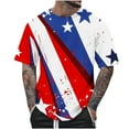 thumbnail image 2 of Runfenguu Men's Casual Shirts Crew Neck America Flag Graphic Printed Short Sleeve T-Shirt Summer Beach Tee Shirt, 2 of 5