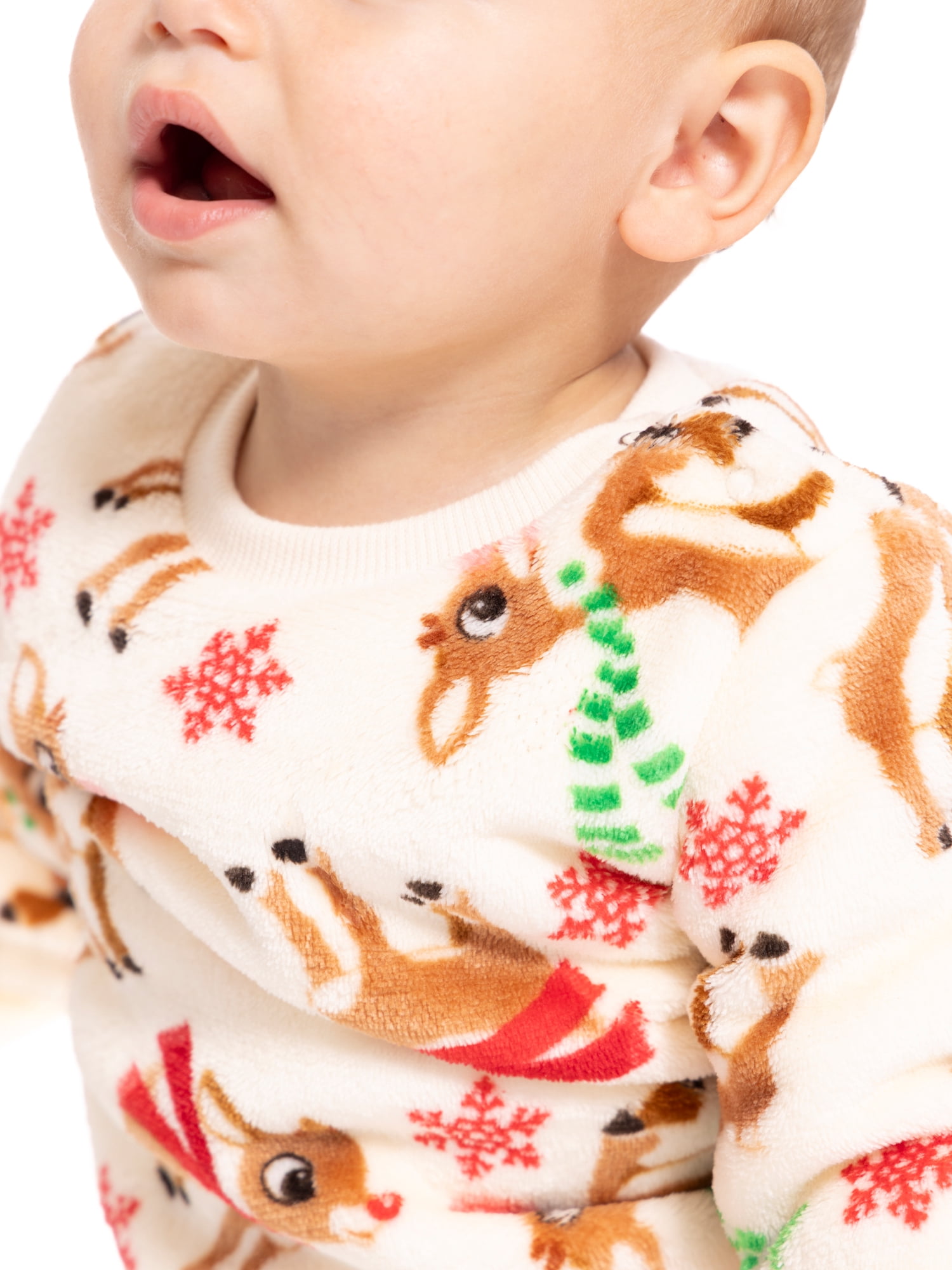 Christmas Rudolph Unisex Baby Print Plush Top and Pants Set, 2-Piece, Sizes Newborn-24M