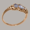 thumbnail image 3 of LBG British Made 14k Rose Gold Natural Tanzanite Womens Engagement Ring - 33 size options - Size 4.5, 3 of 6