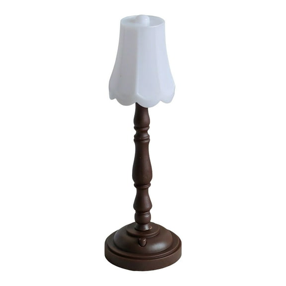 Vintage Mini Desk Lamp Dollhouse Light - Battery Operated, European Style, Plastic Material, Decorative for Dollhouse/Bar/Kitchen Scene
