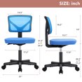 thumbnail image 6 of Yoyomax Armless Office Chair, Low Back Swivel Chair, Height Adjustable Home Office Desk Chairs with Lumbar Support and Wheels for Small Spaces, Blue, 6 of 7