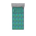 thumbnail image 2 of Ethnic Bedding Set with Sheet & Covers, Colorful Abstract Petals Ornamented with Oriental Sketch Motifs Psychedelic Design, Printed Bedroom Decor 2 Shams, 4 Sizes, Multicolor, by Ambesonne, 2 of 3