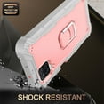 thumbnail image 4 of Dteck Case for Samsung Galaxy A12 6.5-inch,Shockproof Rugged Rubber Armor 3-Layer Protection Case Hybrid Hard PC Back With Ring Holder Kickstand Cover,Gray+Rosegold, 4 of 6