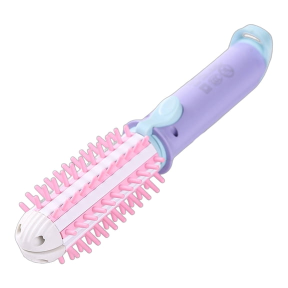 EXLEAF Mini Hair Straightener for Travel, Ceramic Flat Iron with Constant Temperature, 2-in-1 Curling Wand, Portable Touch-Up Styling Tool, Purple