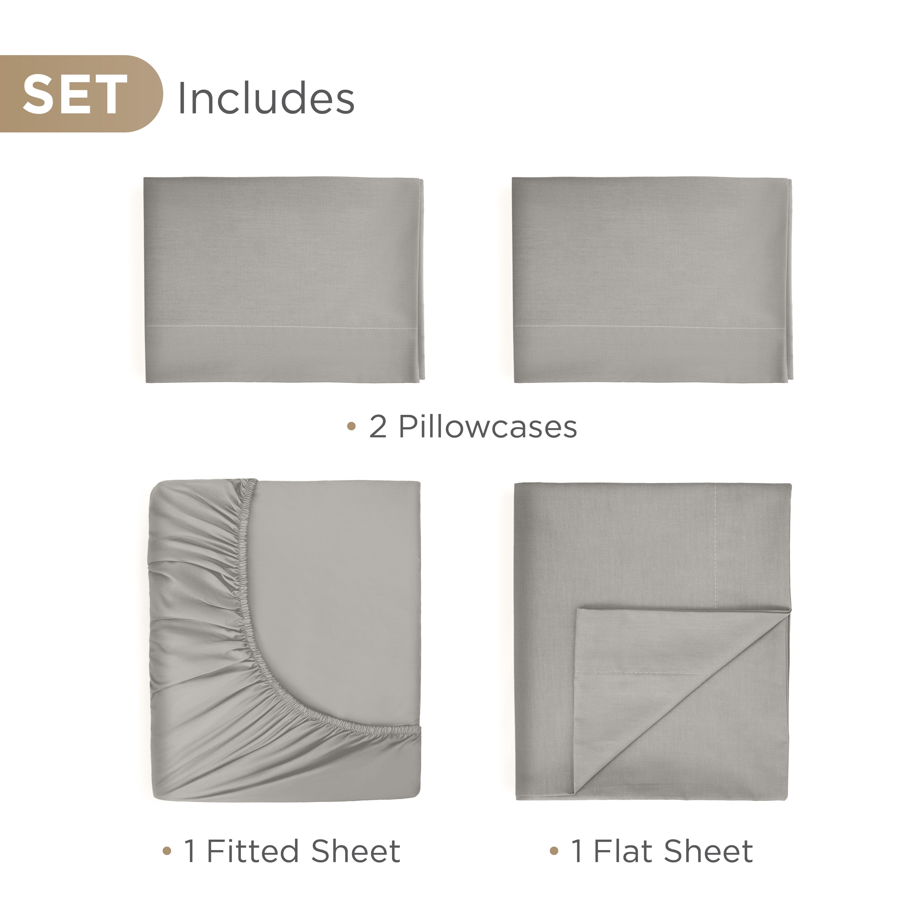 Martex 4-Piece King Sheet Set | 100% Supima Cotton 700TC Sateen | Limestone