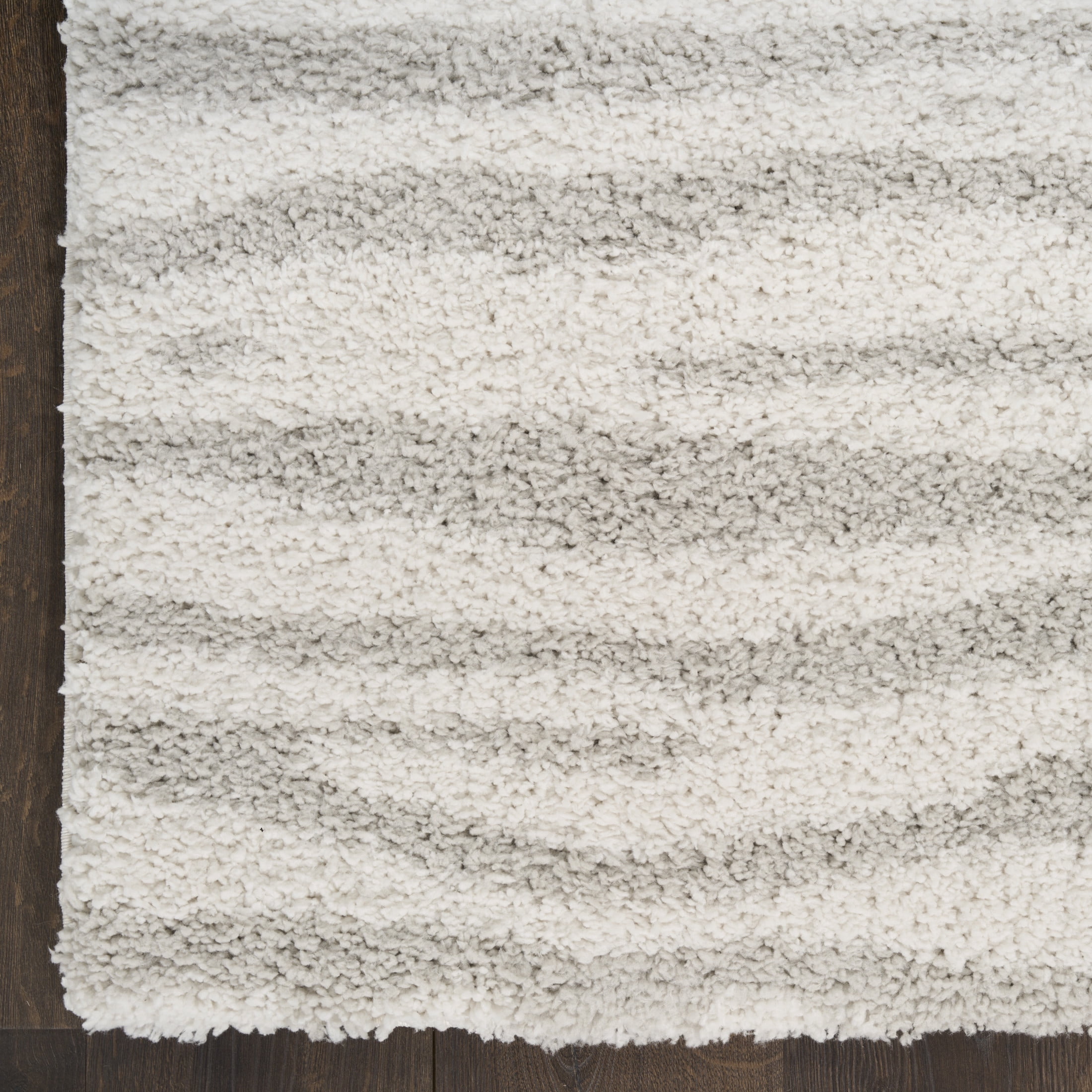 Nourison Modern Shag 5'3" x 7' Ivory Grey Modern Indoor Rug