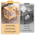 thumbnail image 3 of Mesa auxiliar de 2 niveles Apicizon con patas de madera maciza natural, 3 of 8