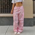 thumbnail image 3 of Pantalones de chándal holgados para mujer, ropa de gran tamaño con cordón, cintura baja, paracaídas, Jogger, pantalones Cargo, trajes de calle, Y2K, 3 of 4