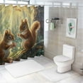 thumbnail image 7 of Patifu Squirrels Sunlight Forest Bathroom Décor Set with Hooks, Graphic Print Polyester Stylish Shower Curtain for Bathroom, Washable Shower Curtain with Hooks, 100% Polyester Fiber 69"x72, 7 of 7