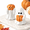 Orange and White-Ghost, variant on Blue Fall Pumpkin Shaped Ceramic Salt And Pepper Shakers Set
