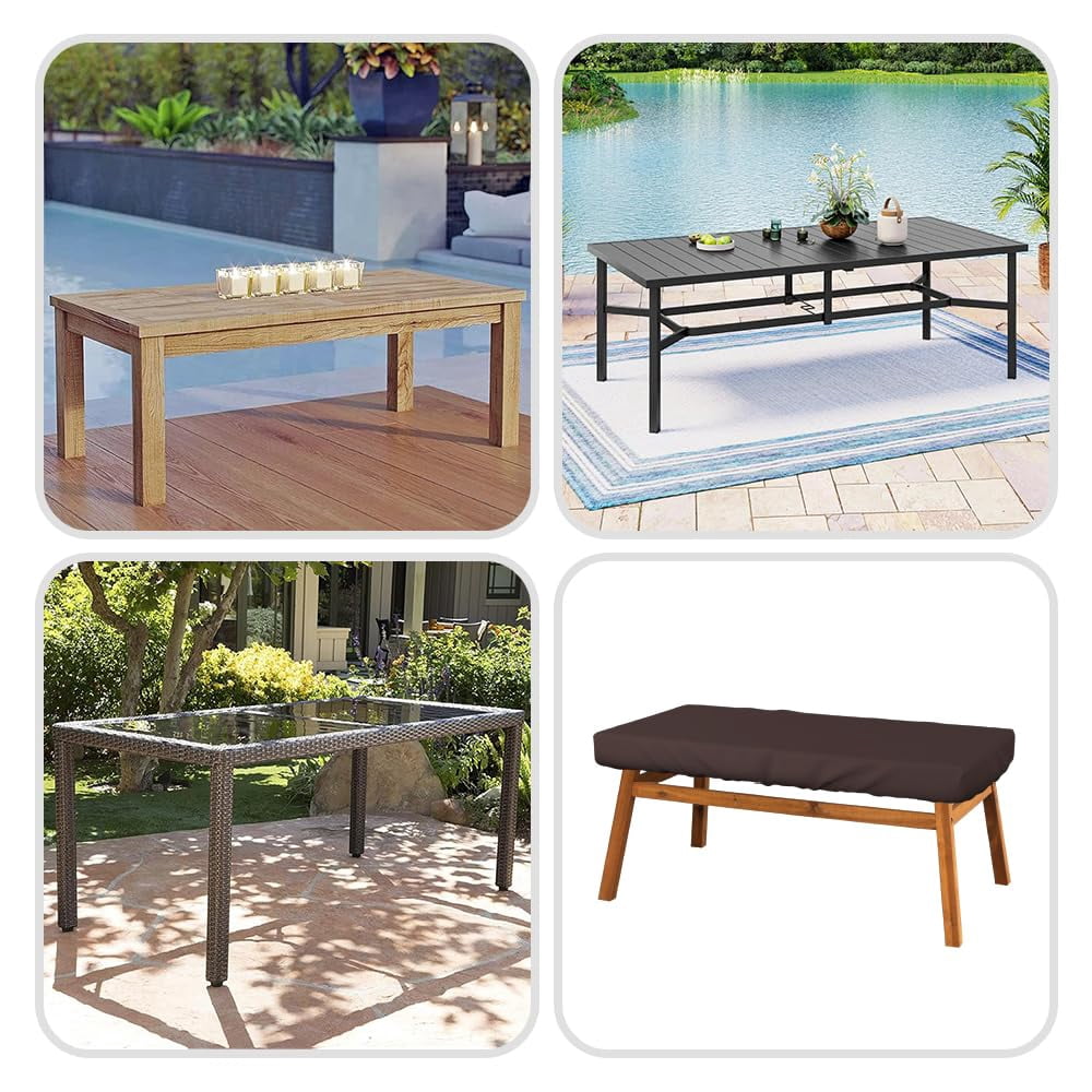 Covers & All Rectangle Table Top Cover, 18 Oz Heavy Duty Waterproof UV & Weather Resistant Patio Table Cover, Outdoor Table Cover for Patio Outdoor Furniture (5" H x 85" W x 40" D Inches, Coffee)
