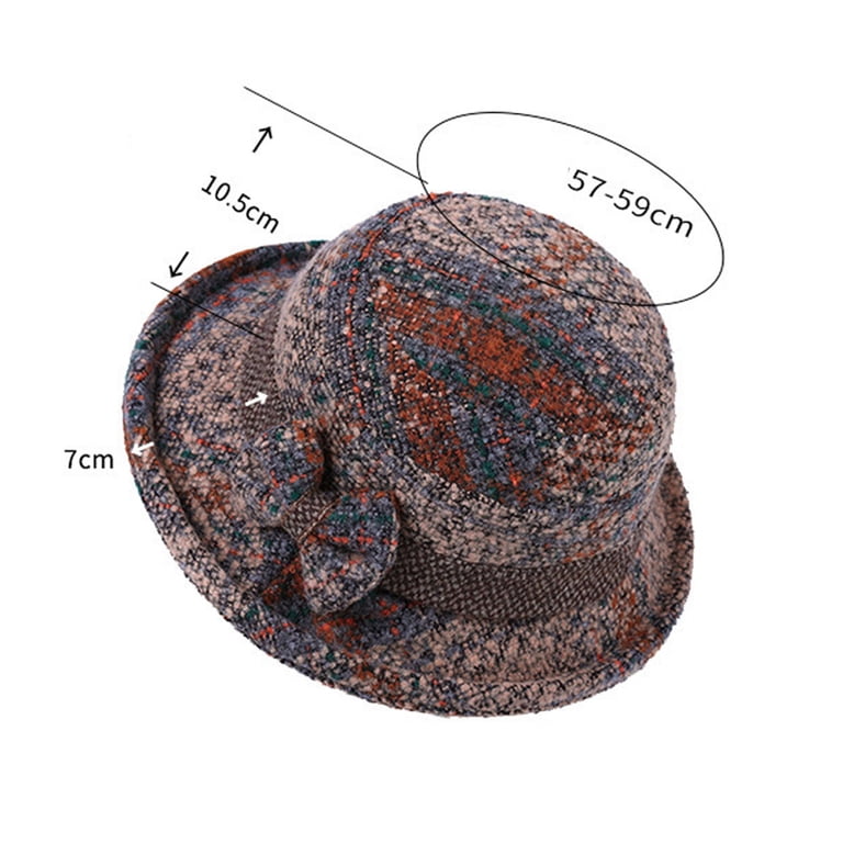 7695 Winter Cloche 100% Wool Bucket Hat Elegant Dress 1920s Vintage Fedora Winter Cloche Bucket Hat for Women Wool Elegant Dress 1920s  main image 3