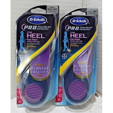 (2x) Dr. Scholl's Heel Pain Relief Orthotics, Women's 5-12 - Walmart.com