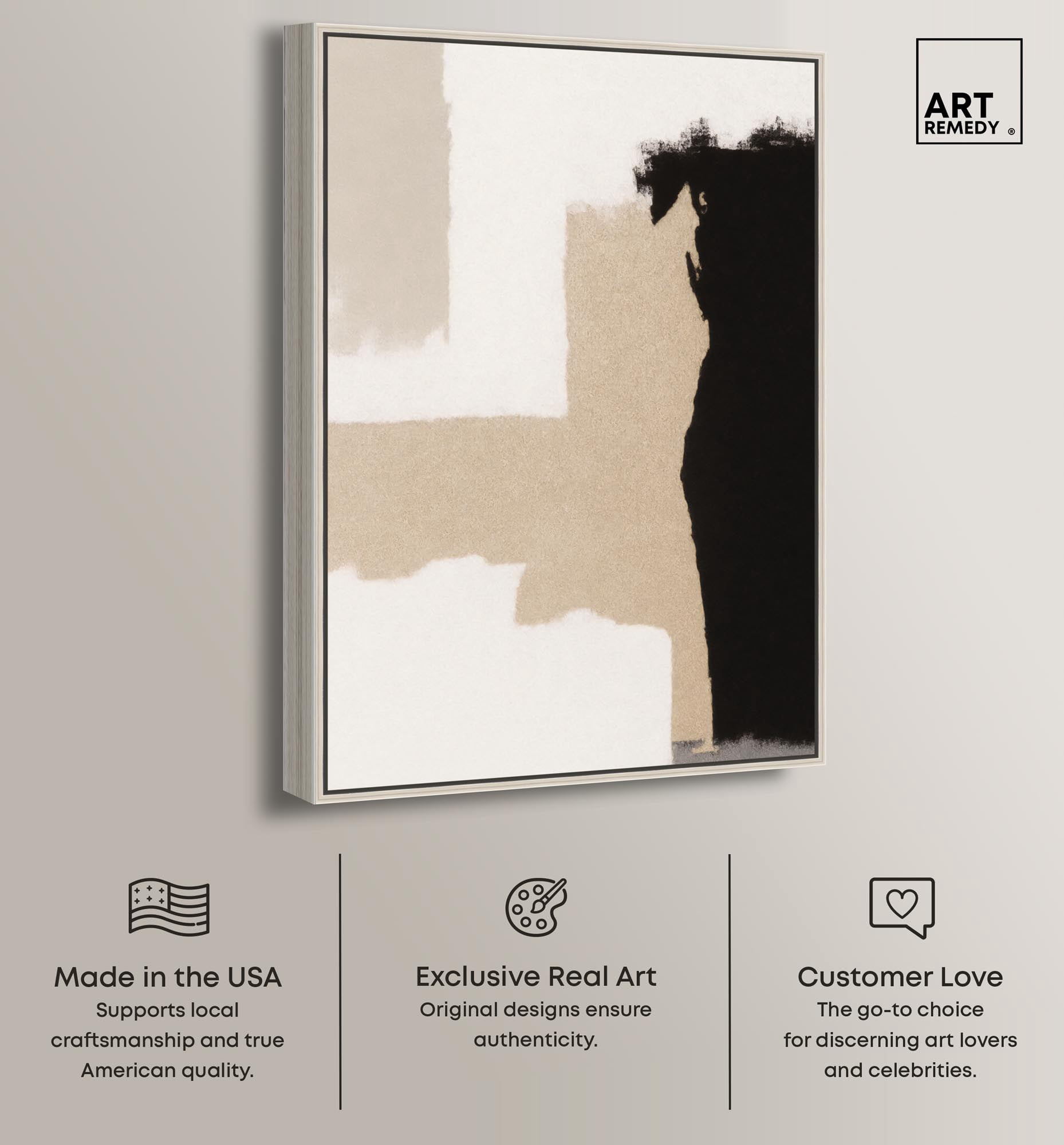 Earth and Ink III Canvas Neutral Wall Decor by Art Remedy, Silver Frame, 30 x 45