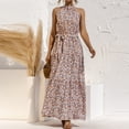 thumbnail image 4 of Mikilon Robe Longue d'Été pour Femmes, Mode, Dos Nu, Sans Manches, Imprimée, Aguichant, Décontractée, à Bretelles, 4 of 9