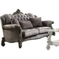 thumbnail image 2 of Transitional Velvet Upholstered Wooden Sofa with Five Pillows, Gray, 2 of 4