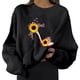 thumbnail image 1 of Gibobby Sudadera oversize mujer Sudadera suelta casual de manga larga con cuello redondo para mujer blusa grande de manga larga(Negro,CH), 1 of 3
