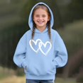 thumbnail image 2 of Mercatoo Girls Cute Hoodi𝐞s Heart Graphic Cotton Fleece Pullover Hoodi𝐞 Sweatshirts Teen Kids Loose Soft Outwear with Pockets, 2 of 5