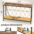 thumbnail image 2 of Ktaxon Boho Conosle Table with Charging Station, 41.7" Nareow Behind the Sofa Table with Handwoven Waterproof Rattan Shelf, Easy Assemble, Rustic Brown, 2 of 7