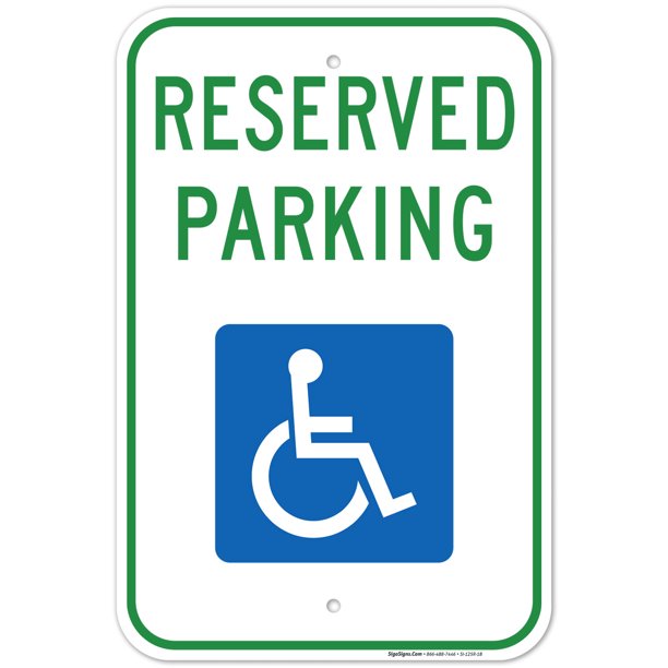 Handicap Parking Sign, Reserved Parking Sign,