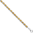 thumbnail image 4 of 925 Sterling Silver Yellow Orange Citrine Diamond Chain Gemstone Tennis Bracelet, 4 of 7