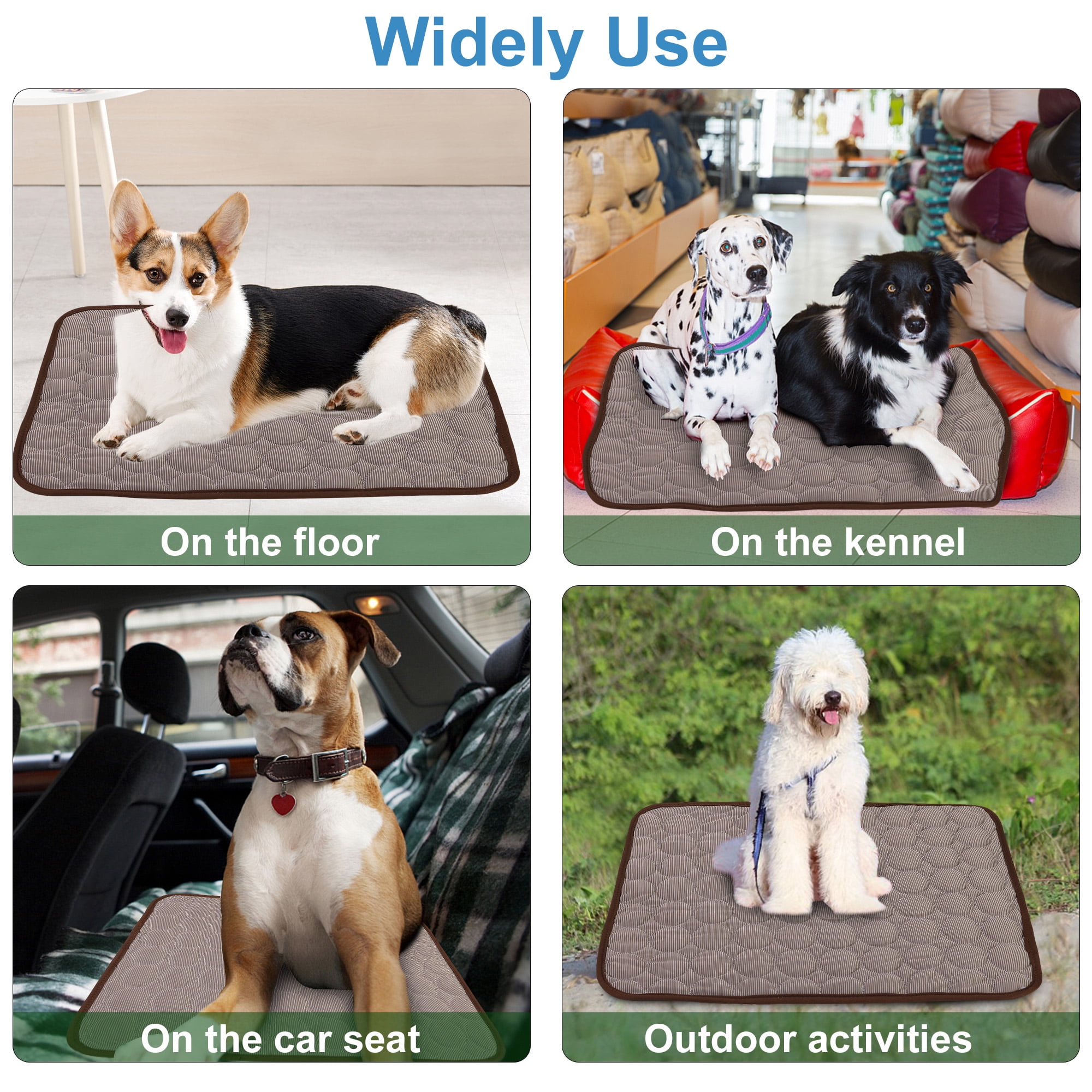 YouLoveIt Washable Portable Pet Soft Pad Summer Dog Mat for Small Medium Large Dogs Non-Slip Pet Reusable Training Pad Fast Absorbent for Beds, Crates and Kennels