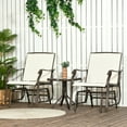 thumbnail image 2 of Outsunny Ensemble de 3 Pcs pour Patio avec Fauteuils Berçants, Ensemble de Balancelles d'Extérieur avec Table en Verre, 2 of 10