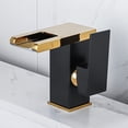 thumbnail image 6 of Black&Gold Bathroom Faucet With Led Waterfall Single Hole Single Handle Sink Basin Faucet, 6 of 12