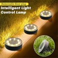 thumbnail image 4 of Solar Ground Lights IP68 Waterproof Solar Powered Disk Lights Outdoor Landscape Light for Patio Yard Pathway White Light, 4 of 5