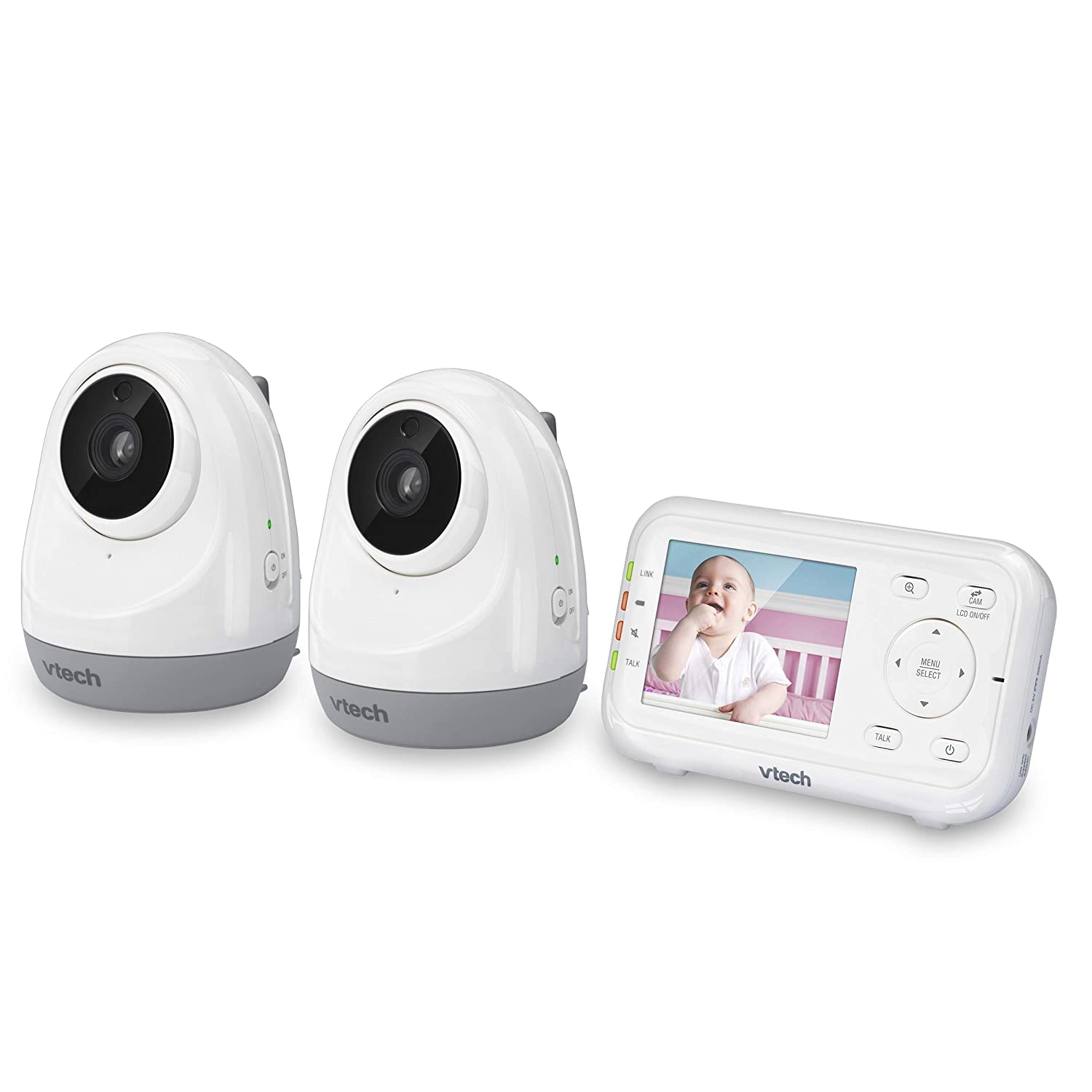 Vtech Vm3261 2 2 8aca A Digital Video Baby Monitor With 2 Pan And Tilt Cameras Full Color And Automatic Night Vision White Walmart Com