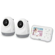 VTech VM3261-2 2.8Aca?!A? Digital Video Baby Monitor with 2 Pan and Tilt Cameras, Full Color and Automatic Night Vision, White