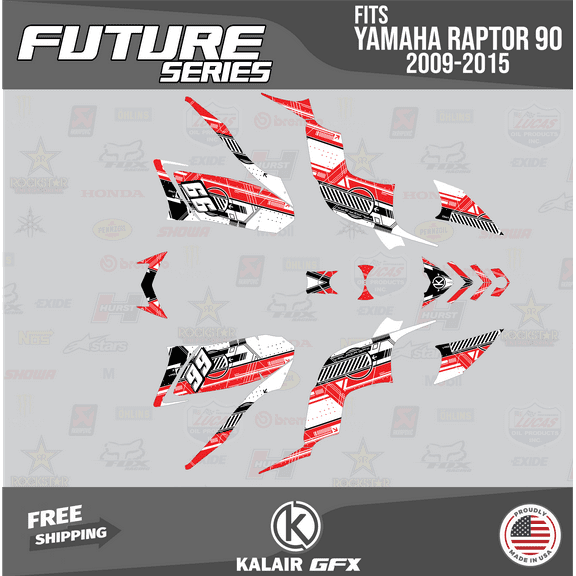 Kalair GFX Graphics Kit for Yamaha ATV RAPTOR 90 (2009-2015) Future Series