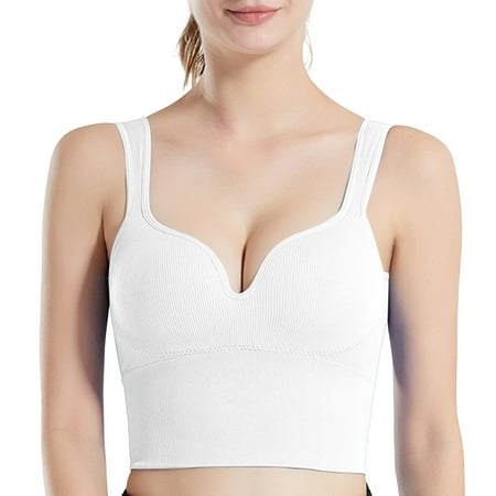 Clearance DondPO Women s Tanks & Camis Womens Front Closure Bra Racerback Plus Size Unlined Underwire Full Coverage Bras Tank Top with Built In Bra Bra Tank Tops for Women White 3XL