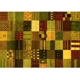 thumbnail image 1 of Ahgly Company Machine Washable Indoor Rectangle Abstract Yellow Contemporary Area Rugs, 2' x 4', 1 of 4