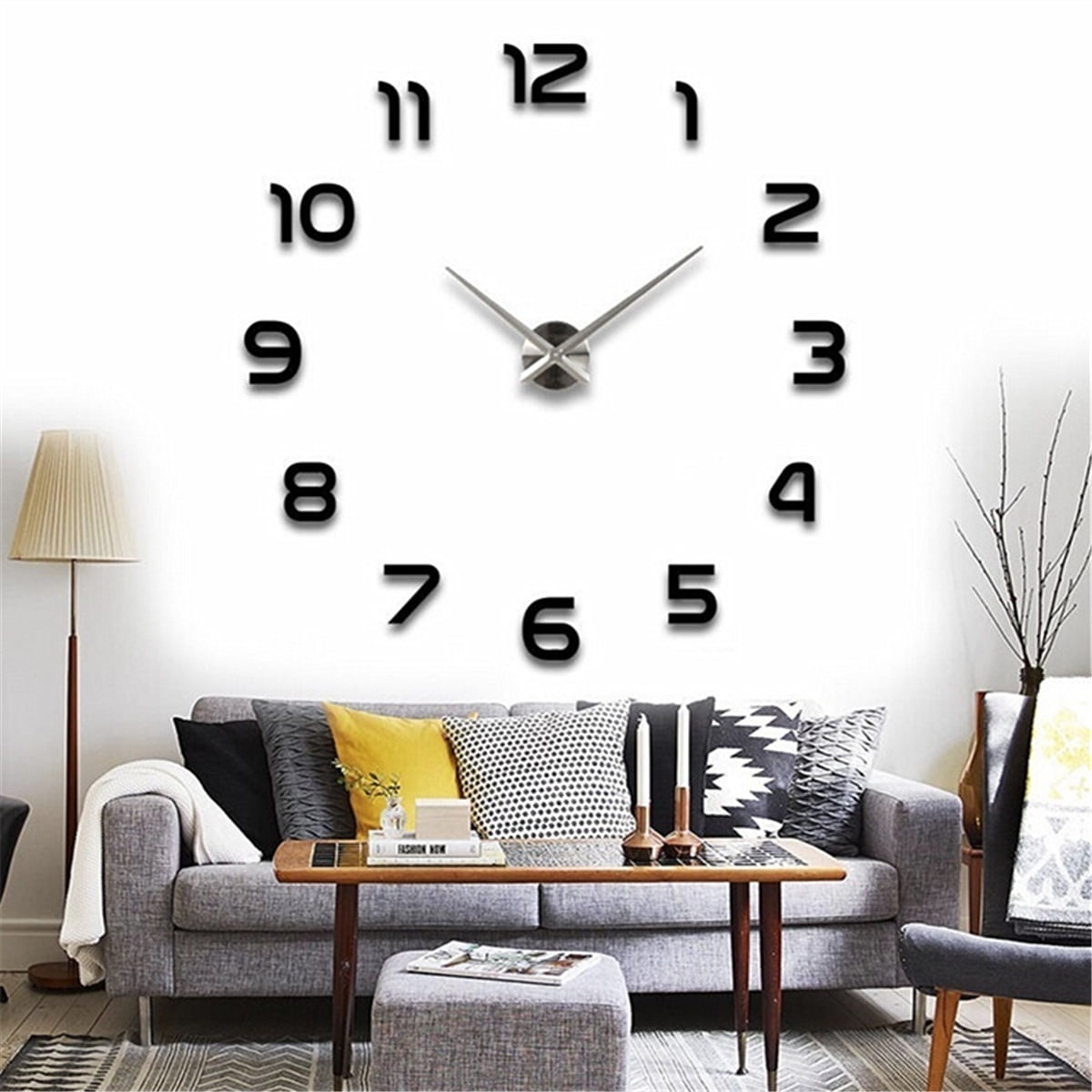 Modern 3d Frameless Mirrors Wall Clock Diy Stickers Plane Surface Decals Murals Luxury Art Home Room Decoration Watch