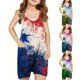 thumbnail image 4 of Odeerbi 5-13 Años Niñas Pantalones Cortos de Verano Mono Día de La Independencia Camisola Romper Transpirable Cómodo Colgante Combinado Bib Pantalones Cortos Generales, 4 of 4