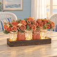 Fall Table Centerpieces with Mason Jar Lights, Orange-Large, 17.52 x 10 ...