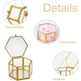 thumbnail image 3 of Glass Hexagon Jewelry Box, Geometric Jewelry Box, Gold Geometric Jewelry Box, Clear Glass Jewelry Box, Glass Jewelry Box, for Jewelry,, 3 of 5