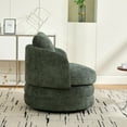 thumbnail image 4 of Modern Swivel Accent Chair, 360° Rotating Barrel Club Chair with Pillow, Chenille Upholstered Armchair for Living Room, Bedroom, Lounge, Green, 4 of 14