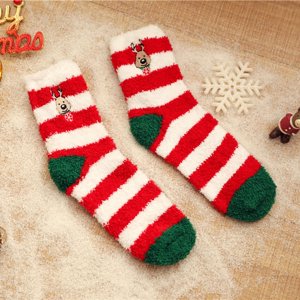 Chaussettes imprimées de Noël pour femmes Chausse confortable et mignonne Chaussée à la maison Chausettes sport Chausette Jaune