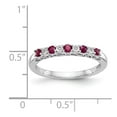 thumbnail image 7 of 14K White Gold Ring Band Wedding Ruby Round Red Diamond, Size 5, 7 of 7