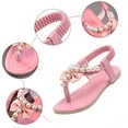 thumbnail image 3 of UngA Closed Toe Sandals Toddler Girl Girls Sandals Classic Open Toe Flat Sandals Summer Dress Shoes Girls Dance Shoes(Pink,Size 13), 3 of 5
