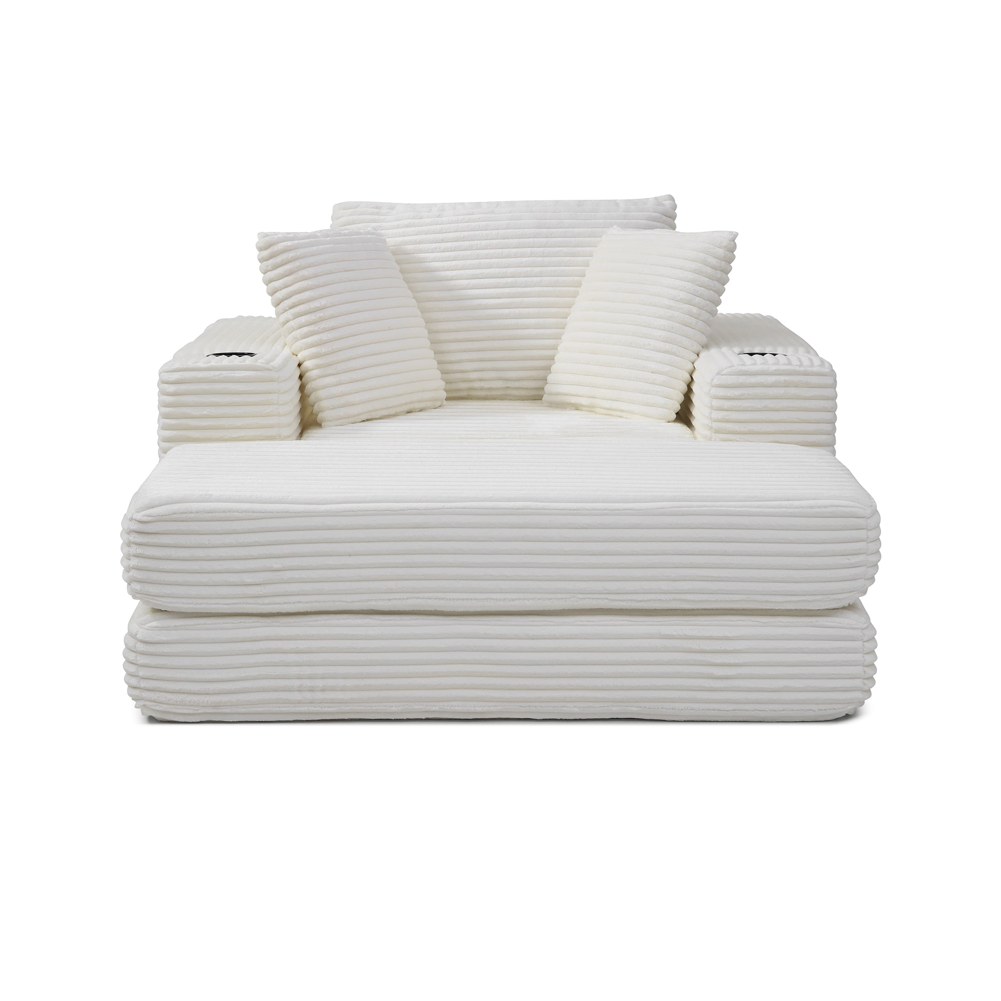 Miniyam 52" x 61"  Chair & Detachable Ottoman – Space-Saving Folding Guest Bed, High-Density Foam (Beige)