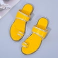 thumbnail image 4 of BONIXOOM Womens Slippers Clearance Slip-On None V-Day Casual Summer Womens Shoes Yellow Size 6, 4 of 9